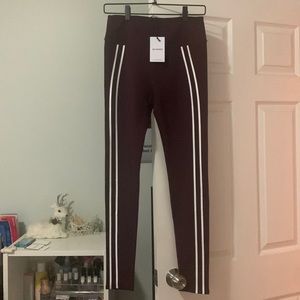 splits59, women’s maroon stripped leggings